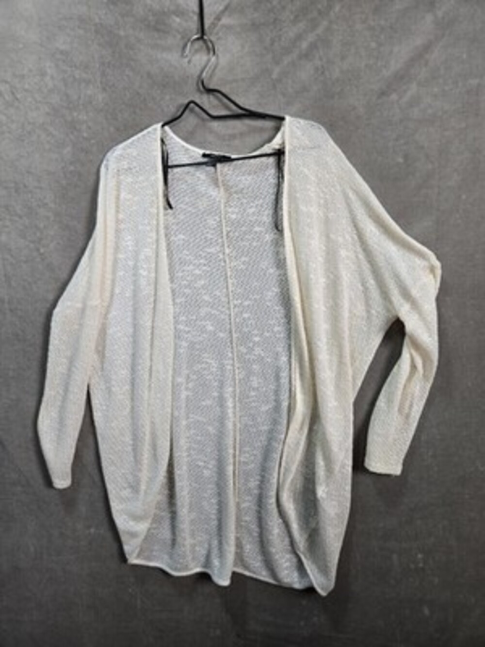 FOREVER 21 Women's Cream Dolman Sleeve Open-Knit Spring Summer Cardigan Size L